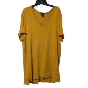 Adrianna Papell Golden Yellow Textured Tunic Top